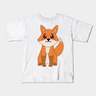 Cute Kawaii Orange Fox Kids T-Shirt